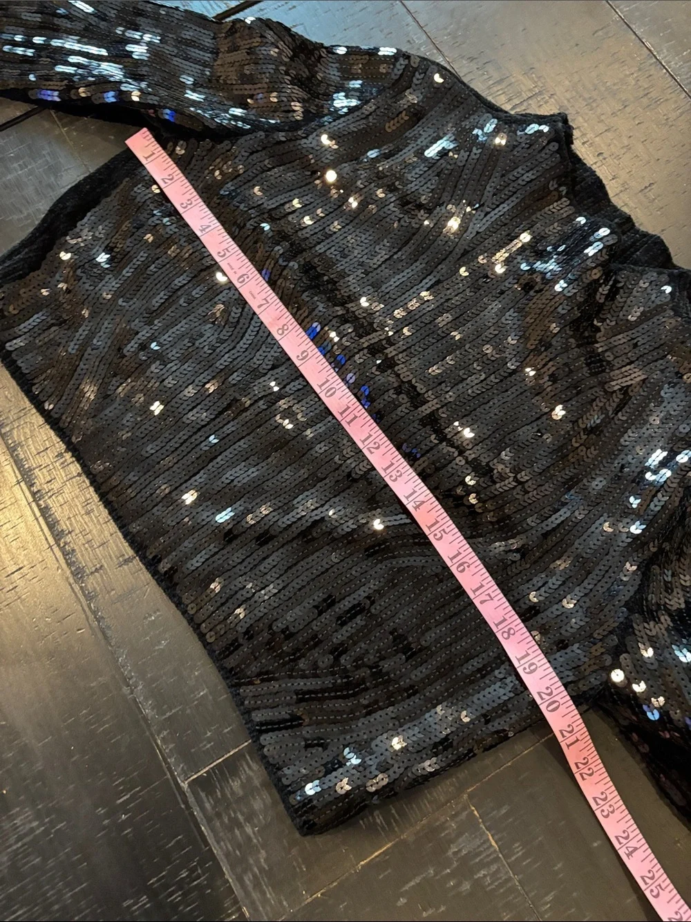 Zara Black Zara Sequin Embellished Chenille Cropped Sweater Size Small